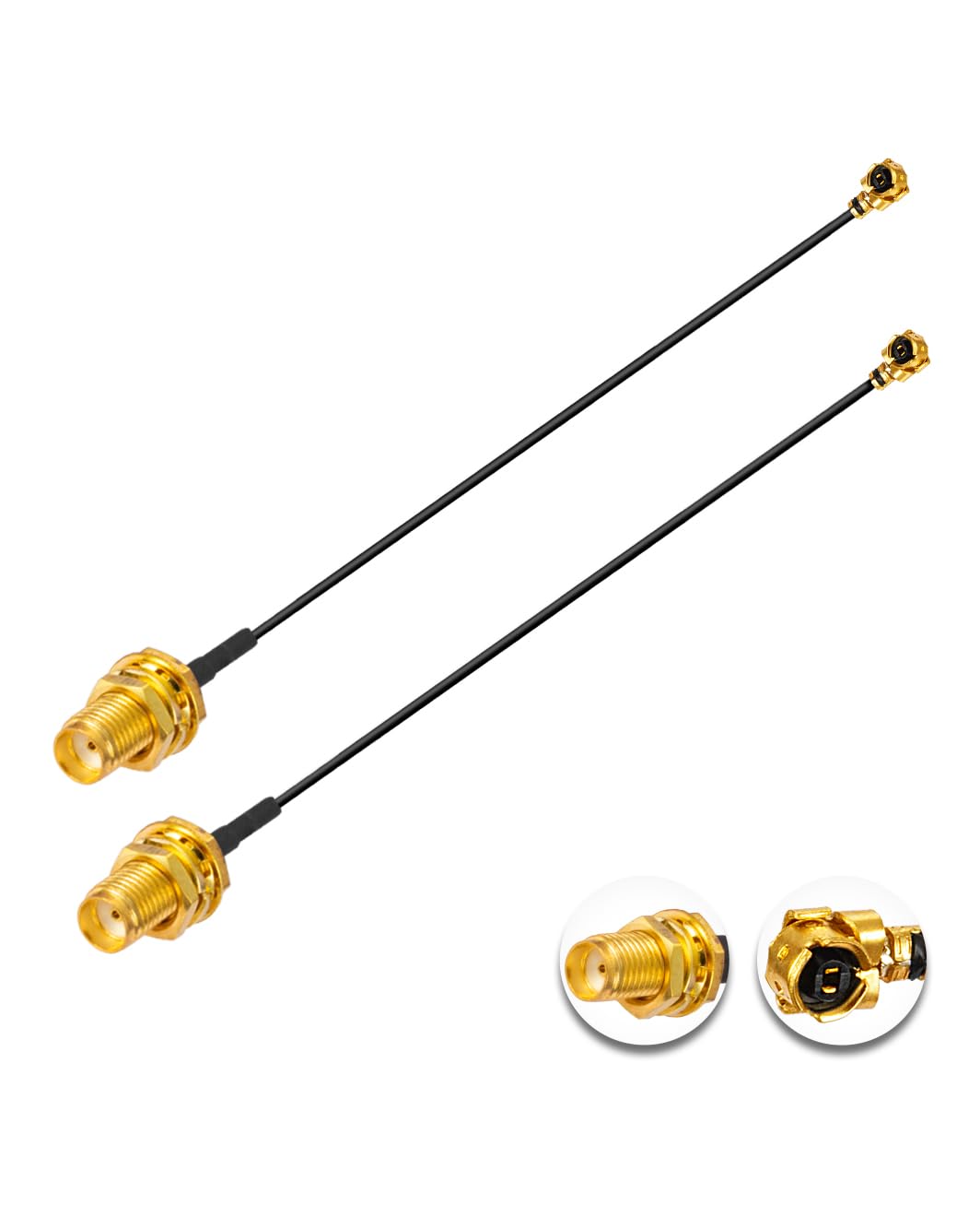 Vecys 2PCS U.F.L1 to SMA Female Low Loss Coaxial Cable 4" /10CM U.F.L1 1.13mm Mini-Coaxial Pigtail Cable for Wireless Routers Mini PCIE Network Cards PCI Wi-Fi WAN Repeater
