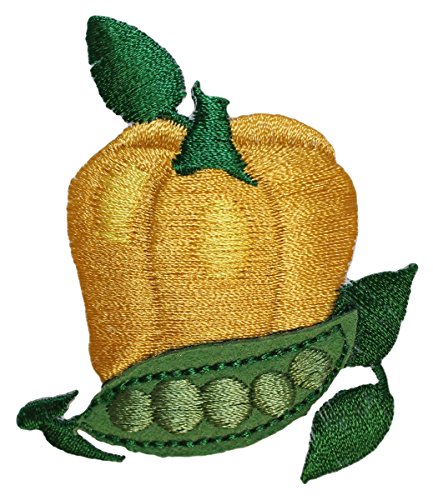 ID 1459Z Pepper and Pea Pod Patch Garden Growing Embroidered Iron On Applique