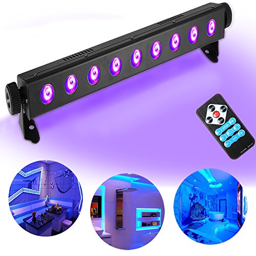 Solmore uv black light bar 27w 9leds flood light dj blacklight fo…