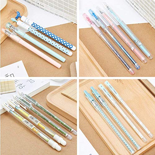 30 Pack Gel Ink Rollerball Pens Black + Blue Gel Pens Cute Pens for Girl Smooth Writing for Student Model Random (30 mix model)