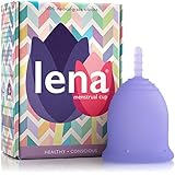 LENA Menstrual Cup - Made in USA - Tampon and Pad Alternative - Feminine Hygiene Protection - Large - Purple