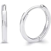 14k REAL Yellow/White Gold 2mm Thickness 15mm, 13mm, 11mm Hoop Huggie Earrings