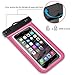 Tilaprecape 100% Waterproof Case With Sensitive PVC Touch Screen, Pink CellPhone Dry Bag Pouch With Super Sealability Technology For Cellphone Up To 6.5 Inches Diagonal