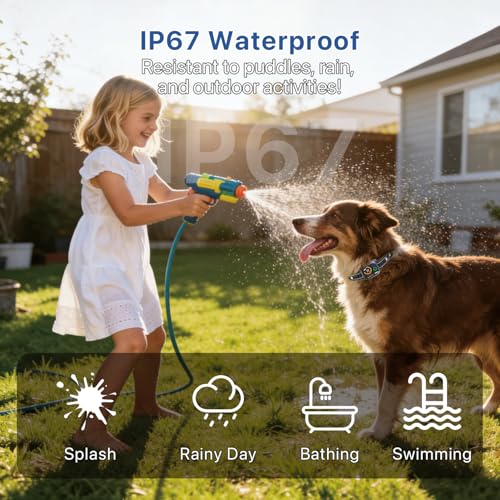 Bark Collar Smart Collar for Dog Training(No Shock),Automatic Anti Barking Collars with 6 Sensitivity,3 Adjustable Modes Beep and Vibration,IP67 Waterproof Rechargeable for Small Medium Large Dogs