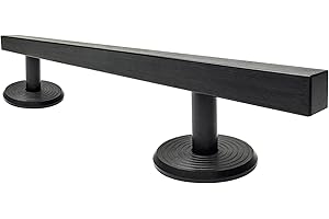 GDGJWL 10" Fingerboard Rail-Heavy-Duty Aluminum Alloy Fingerboard Obstacle with Stabilizing Discs & Non-Slip Base, DIY Mini Skatepark Accessory for Fingerboard Players, Custom Cityscape Builders Black