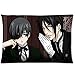 Anime Ciel And Sebastian Black Butler Pillowcases Custom Pillow Case Cushion Cover 20 X 30 Inch Two Sides