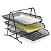 Sparco 90206 3-Tier Steel Mesh Desk Tray, Black (11 5/8