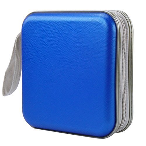 Accessotech Blue CD Dvd 40 Disc Storage Carry Case Cover Wallet Holder Bag Plastic Games Disk