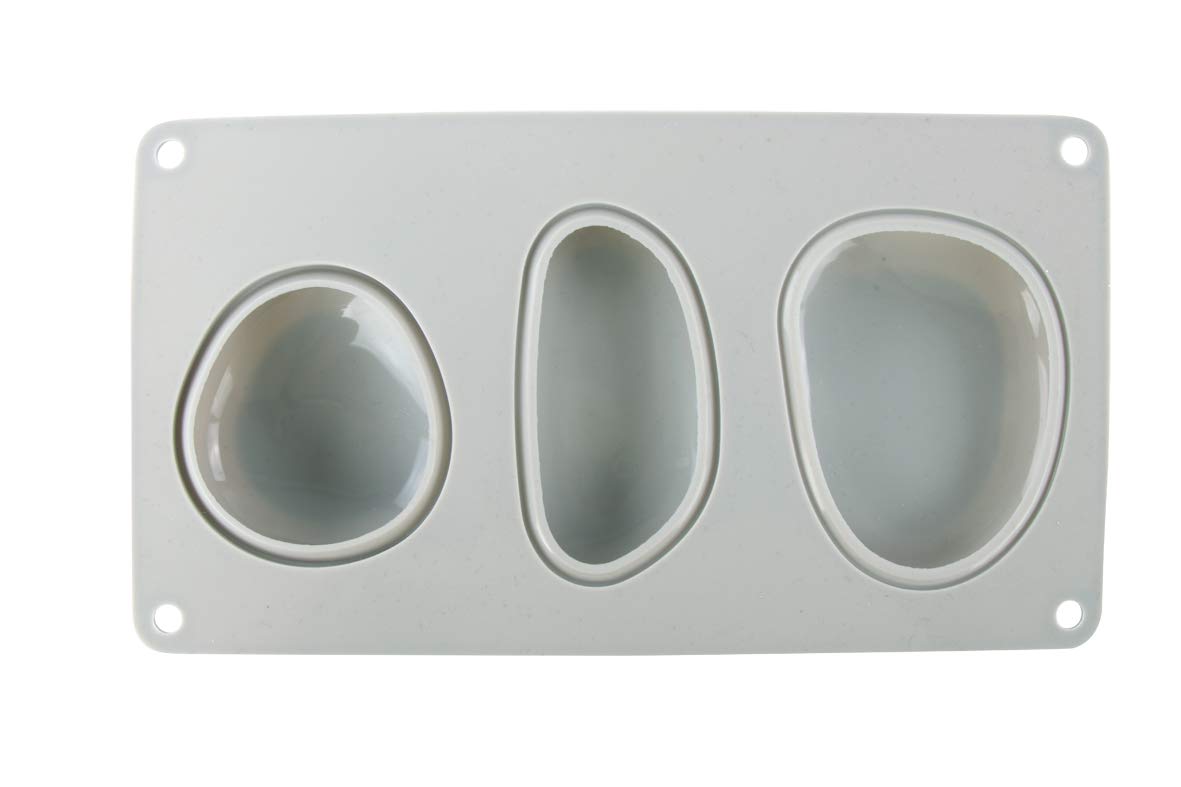 Rayher 36107000 Silicone Casting Mould for Concrete, Plaster of Paris, Resin, Wax and Soap, Tray with Three Different Stone Shapes, 14.5 x 26 x 3.5 cm โ image 1