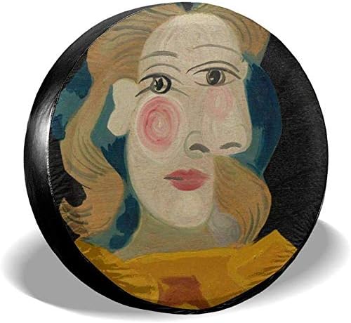 Kejbr Spare Wheel Cover, Universal Jeep SUV RVs Spare Tire Covers 14-17 in - Abstract Painting Lady