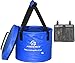 Freegrace Premium Collapsible Bucket -Multifunctional Folding Bucket -Perfect Gear for Camping, Hiking & Travel (Navy Blue, 16L(Upgraded))