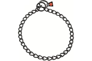 Herm Sprenger Black Stainless Steel Choke Dog Training Collar with a Training Clicker No-Pull Slip Chain for Small Medium Lar