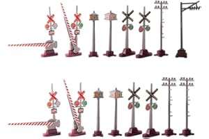 HO Scale Model Train Signals, Signs & Lights Set, 16 Pieces,for Miniature Model Train seceny