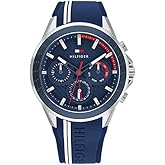Tommy Hilfiger Men's Quartz Multifunction Stainless Steel and Silicon Strap Sporty Watch