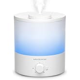 MEGAWISE 1.5L Cool Mist Humidifier, 24dB Quiet, Adjustable Mist | 7-Color Light, Frosted Visible Tank, Adjustable Mist Levels, Detachable Design, Easy Cleaning &amp; Top Fill