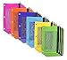 BAZIC Pencil Pouch 3 Ring Binder Pouch w/Rivet Enforced Rings Holes, Mesh Window, Bright Assorted Color Zipper Pouches Case, 24-Pack