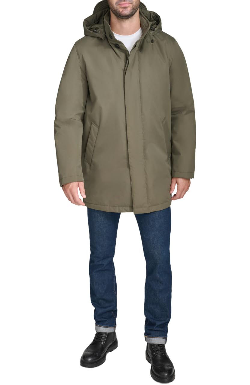 Cole Haan Men’s Rain Durable Casual Jacket, Olive, Small
