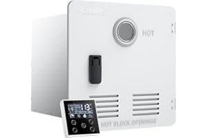 Ranein On-Demand RV Tankless Water Heater with 15 X 15 Inches White Door and Remote Controller, 12V Powered, High Altitude Ready, CSA Approved, Ideal for RVers' Everyday Use, Works with All RV Models