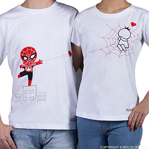 Couple Shirts for Him and Her -BoldLoft "Captured by Your Love" His and Hers Matching Couple Shirts for Him and Her in White (Women: L/ Men: L)