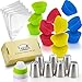 SALE! Russian Piping Tips Set By Kestilos – 7 Cake & Cupcake Decorating Icing Nozzles, A 3 Color Coupler, 5 Disposable Pastry Bags & 12 Silicon Cupcakes Molds