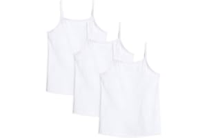 Auranso Girls Undershirts Toddler Camisole Adjustable Straps Cami Dance Tank Tops 3 Pack