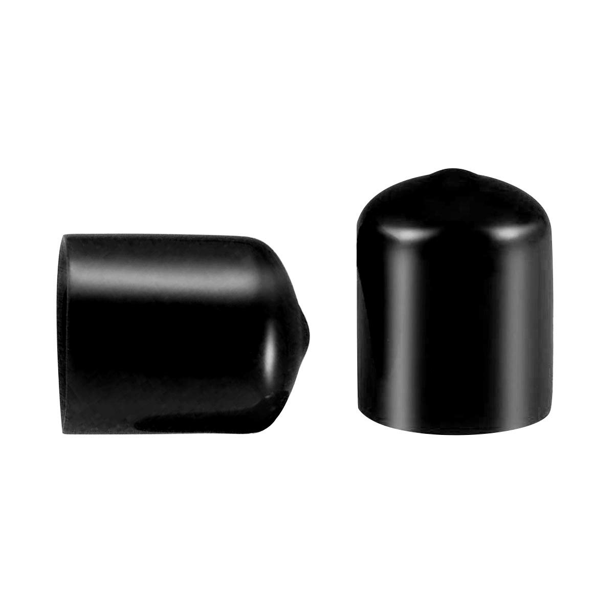 100 Pcs Screw Thread Protectors, Inner Dia 20mm PVC Rubber Round Tube Bolt Cap Plastic End Cap Cover Black Thread Protectors
