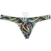 OROCOJUCO Sport Mens Print Thong Swimsuit Contour Pouch Bikini Swimwear Board Surf Short Trunks Swim Tangas