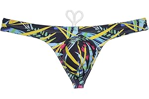 OROCOJUCO Sport Mens Print Thong Swimsuit Contour Pouch Bikini Swimwear Board Surf Short Trunks Swim Tangas