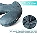 Purefly Inflatable Travel Pillow Soft Velvet Neck Support Pillows for Airplanes Car and Home Washable Cover with Portable Pack sack