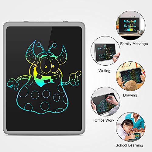 Tecboss LCD Writing Tablet Colorful Large Screen, Electronic Digital Drawing Board Doodle Pad for Office School Home (Gray, 11 Inch)