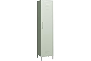 Elitehouse Single Door Mint Metal Locker with Adjustable Shelves, Green Tall Metal Locker Storage Cabinet，Easy Assembly for Living Room Bedroom （15.8”W x 15”D x 70.9”H ）