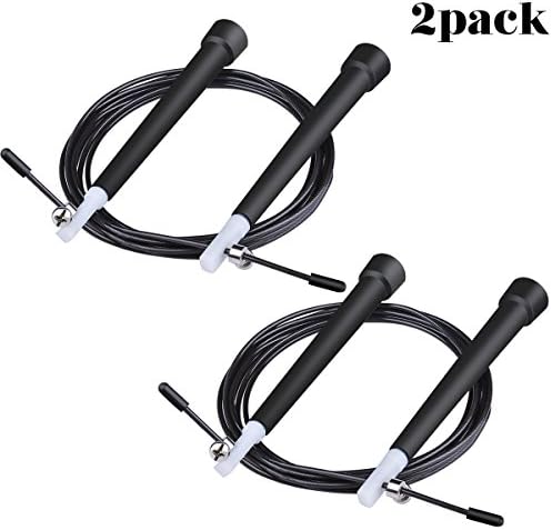 QCT Jump Rope, Adjustable Speed Jump Rope Fast Speed Rope 10 feet Strong Cable for Mastering Double Unders, Best for Crossfit WOD's, Boxing, MMA, Exercise and Fitness