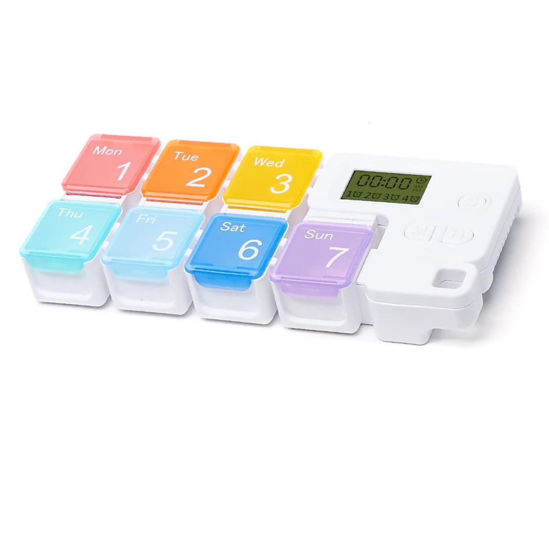Binnan Automatic Pill Dispenser Weekly Pill Box Organiser, 7 Day Portable Pill Box with Smart Reminder Alarm Detachable Medicine Box Container for Medicine, Fish Oil, Vitamins and Supplements