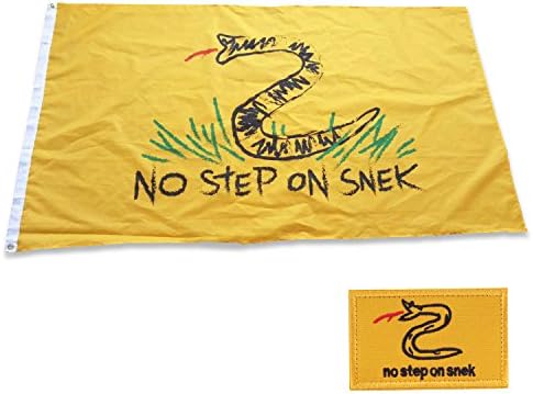 No Step On Snek 3x5 Feet Flag Banner Flag, 2" x 3.3" No Step On Snek Flag Patch by QingZ