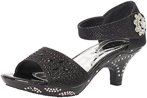 Lucita Jan 14KM Rhinestone Heel Platform Dress Synthetic Sandals for Girls Black 13