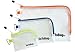 Organizer Storage Packing Bags by GoToBag - Water Resistant Solid Reinforced PVC Mesh Plastic with Zipper Closure and Carabiner - Clear 3 Pack Pouch - for Travel, Work, School, Crafts, Purse, Cables