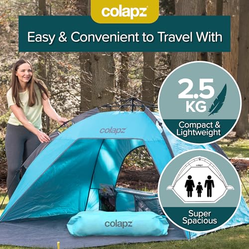Colapz Pop Up Tent, Luxurious Beach Tent, SPF50+ Tents Shelter for Adults, Protective and Easy to Use Tents with Portable Wind Breaker & Sun Shelters, Pop Up Beach Tent, Qucik Set Up Shelter