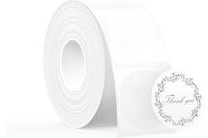 SUPVAN T50M Series Label Maker Tape, Round Size Φ 30mm 210 Labels/Roll Genuine Laminated Thermal Label Tape Refill, Waterproo