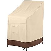 Vailge Stackable Patio Chair Cover,100% Waterproof Outdoor Chair Cover, Heavy Duty Lawn Patio Furniture Covers,Fits for 4-6 Stackable Dining Chairs,36"Lx28"Wx47"H,Beige&Brown