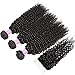 Flady Brazilian Curly Hair with Closure 10a Unprocessed Brazilian Virgin Hair 3 Bundles with Free Part Closure Natural Black Human Hair Bundles With Closure (20 22 24+18inch)