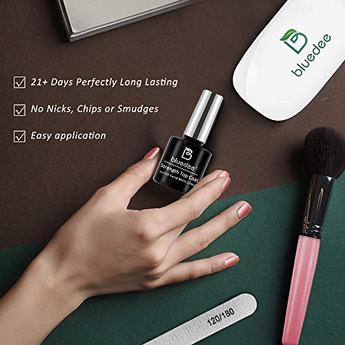 Bluedee Gel Nail Polish Starter Kit 4 Colors Twinkle Star Series Gel Polish Set with Base Coat Strength Top Coat 9W Nail Dryer Curing Lamp Full Home DIY Nail Art Tools