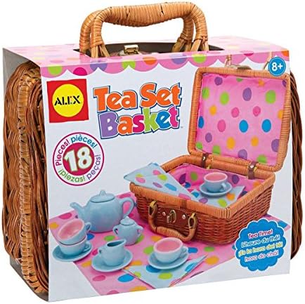 Tea Set Basket ALEX Toys Kids Porcelain Teapot Play Fun Pretend Basket Gift New, Rocket Science Toys, 2018