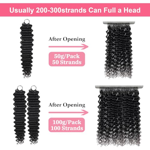 Miracle Knots Crochet Human Hair,18 Inch 50 Strands Pre-Separated Feather Crochet Human Hair for Boho Braids human hair Extensions,Invisible,Reusable,Beginner-Friendly (1B#, 18 Inch (50 Strands))
