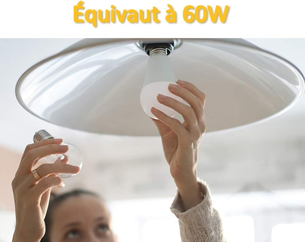 Szzilian LED Bulbs E27 A60 Edison Screw Light, Equivalent to 60W, 6000K Cool White, 820 Lm, 220-240V, Non-Dimmable, Pack of 6 - Image 4