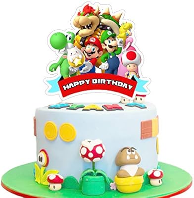 Mario Cake Topper Birthday Cake Cupcake Decorations Party Supplies