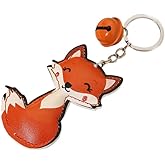 ARFUKA Keychain PU Leather Fox Pendant Keyring Key Holder Men Women Key Chain Wallet Bag Pendant Charms Gift for Birthday Christmas Festival Valentine's Day