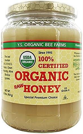 YS Organic Bee Farms Certified Organic Raw Honey, 32 Ounces, 4 Pack