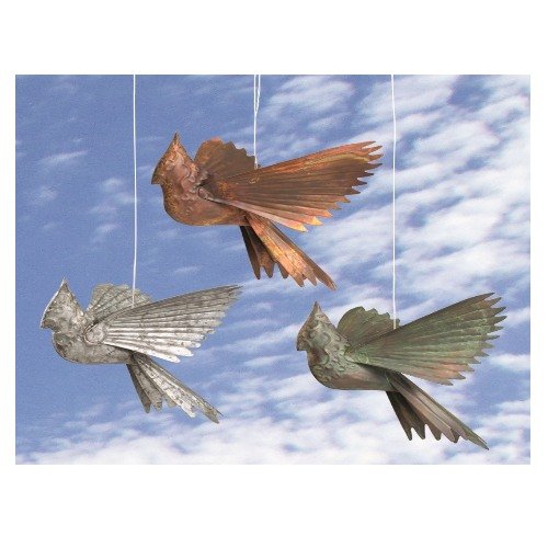 Ancient Graffiti Hanging Galvanized Cardinal Outdoor Decor - Thumbnail 2