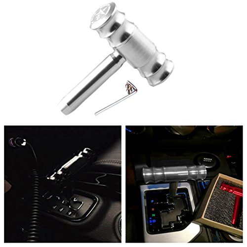 WYYINLI Automatic Part T-Handle Aluminum Hammer Model Manual Transmission Gear Shift Knob for Jeep Commander Wrangler Patriot Compass (Silver)