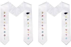 SHOULDIN 2-Pack Unisex Kids Graduation Stole Sash Preschool Kindergarten Printed 50'' Long
